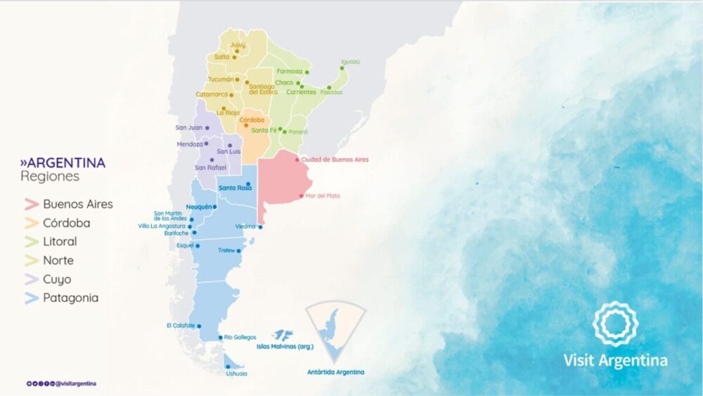 Argentina | Mapa: descubre el país y la ubicación de sus destinos